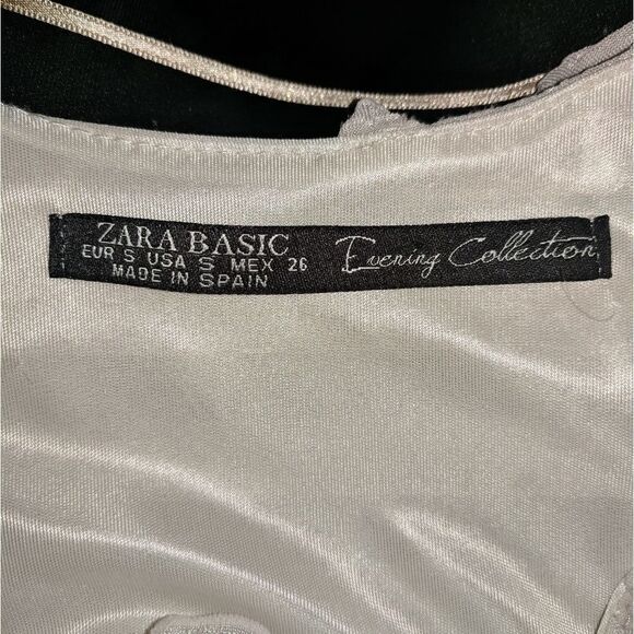 ZARA BASICS EVENING COLLECTION CHAMPAGNE DRESS SIZE S - Picture 5 of 5